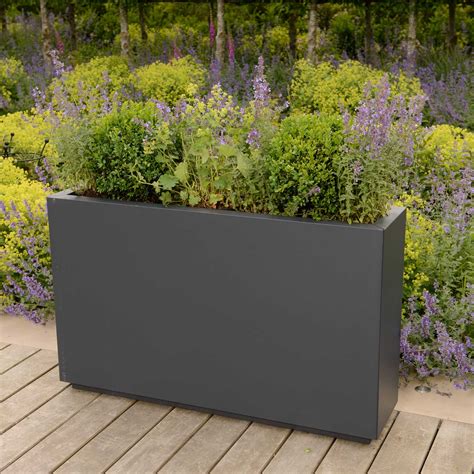 rectangular metal planters outdoor